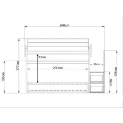GSMINIC - Letto A Castello Scorrevole Con Cassettoni Estraibili Indipendenti Con Scaletta A Cassetti - Bianco E Rovere Rock -Cameretta Per Bambini 83737715 2