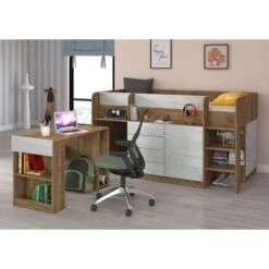 LETTO MOBILE CASS. SCRITTOIO SMILE P 204x 112x112cm LATO DESTRO ROVERE BIANCO GREZZO 9 LETTO MOBILE CASS. SCRITTOIO SMILE P 204x 112x112cm LATO DESTRO ROVERE BIANCO GREZZO -Cameretta Per Bambini 85346298 3