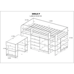 LETTO MOBILE CASS. SCRITTOIO SMILE P 204x 112x112cm LATO DESTRO ROVERE BIANCO GREZZO 10 LETTO MOBILE CASS. SCRITTOIO SMILE P 204x 112x112cm LATO DESTRO ROVERE BIANCO GREZZO -Cameretta Per Bambini 85346298 4