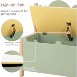 RELAX4LIFE Cassapanca Contenitore In Legno Con Scatola Portaoggetti, Scatola Dei Giocattoli Per Bambini Adatta Per Casa E Scuola (Modello 2) -Cameretta Per Bambini 85668145 5