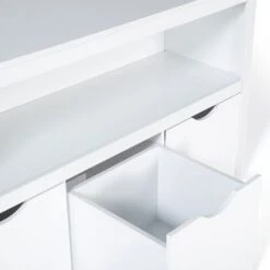 Libreria Per Bambini MANA In Legno Bianco Con 3 Cassetti Cubici Su Rotelle -Cameretta Per Bambini 85683975 5