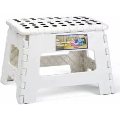 Sgabello Pieghevole E Portatile Per Bambini Adulti Piccolo Sgabello Pieghevole In Plastica Antiscivolo Per Cucina Bagno Giardino Camera Da Letto 22 Cm Bianco