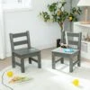 DREAMADE Set Tavolo E 2 Sedie Per Bambini, Set Di Mobili Per Giocare, Disegnare E Leggere, Tavolino Attività Per Cameretta E Asilo Nido (Sedia, Grigio) -Cameretta Per Bambini 86536179 1