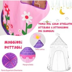 COSTWAY Tenda Da Gioco Per Bambini, Tenda Per Bambini Con Borsa Da Trasporto, Ideale Per Bambini 3 Anni+, 108x158 Cm (Rosa) 10 COSTWAY Tenda Da Gioco Per Bambini, Tenda Per Bambini Con Borsa Da Trasporto, Ideale Per Bambini 3 Anni+, 108x158 Cm (Rosa) -Cameretta Per Bambini 87501983 4