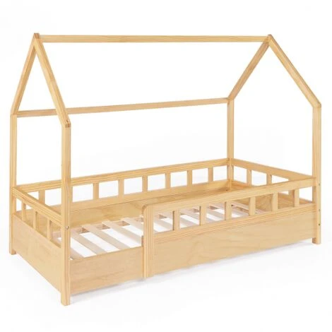 Letto A Capanna Per Bambini 80 X 160 CM In Legno Con Base E Sponde NEREE 4 Letto A Capanna Per Bambini 80 X 160 CM In Legno Con Base E Sponde NEREE - immagine 2
