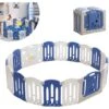 Box Per Neonati Centro AttivitĂ  Pieghevole In Plastica Con Porta E Tavola Giocattolo, Parco Giochi Di Sicurezza Per Bambini, Bianco E Blu (18 Pezzi) HENGMEI -Cameretta Per Bambini 88136251 1