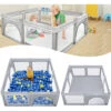 Box Per Neonati Baby Playpen Barriera Per Bambini 127x127cm Centro Attività Con Base Antiscivolo, Parco Giochi Di Sicurezza In Rete Traspirante HENGMEI -Cameretta Per Bambini 88136252 1