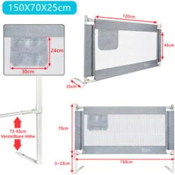 Sponde E Barriere Anticaduta Letto Cancelletto Di Protezione, 150 Cm, Per Neonati E Bambini HENGMEI 8 Sponde E Barriere Anticaduta Letto Cancelletto Di Protezione, 150 Cm, Per Neonati E Bambini HENGMEI -Cameretta Per Bambini 88136368 2