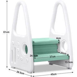 Sgabelli Per Bambini Sgabello Per Bambini, Con 2 Gradini, In Plastica, Per La Cameretta Dei Bambini, Cucina E Bagno, Verde HENGMEI -Cameretta Per Bambini 88136602 2