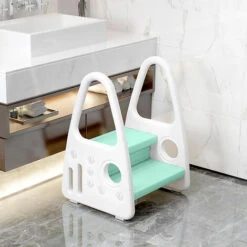 Sgabelli Per Bambini Sgabello Per Bambini, Con 2 Gradini, In Plastica, Per La Cameretta Dei Bambini, Cucina E Bagno, Verde HENGMEI -Cameretta Per Bambini 88136602 3