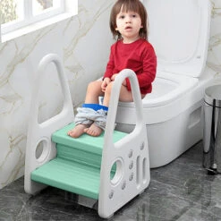 Sgabelli Per Bambini Sgabello Per Bambini, Con 2 Gradini, In Plastica, Per La Cameretta Dei Bambini, Cucina E Bagno, Verde HENGMEI -Cameretta Per Bambini 88136602 4