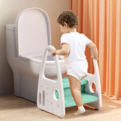 Sgabelli Per Bambini Sgabello Per Bambini, Con 2 Gradini, In Plastica, Per La Cameretta Dei Bambini, Cucina E Bagno, Verde HENGMEI -Cameretta Per Bambini 88136602 5