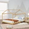 Letto Per Cameretta 'Vindafjord' A Forma Di Casetta Con Zona Di Riposo 120x200 Cm Letto 1 Piazza E Mezza Per Bambini - Bambù Color Naturale [en.casa] -Cameretta Per Bambini 88510090 1