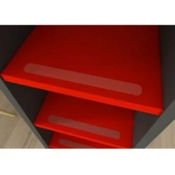 Letto A Soppalco Con Postazione Gamer Antracite Rosso 5000 -Cameretta Per Bambini 88769921 5