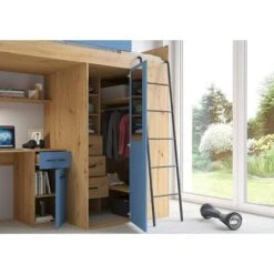 LETTO ARMADIO SCRIVANIA LIBRERIA BAMBINI VERANA P H190x120x236cm BLU ROVERE 8 LETTO ARMADIO SCRIVANIA LIBRERIA BAMBINI VERANA P H190x120x236cm BLU ROVERE -Cameretta Per Bambini 89224217 2