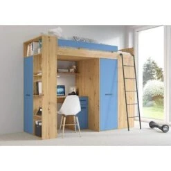 LETTO ARMADIO SCRIVANIA LIBRERIA BAMBINI VERANA P H190x120x236cm BLU ROVERE 10 LETTO ARMADIO SCRIVANIA LIBRERIA BAMBINI VERANA P H190x120x236cm BLU ROVERE -Cameretta Per Bambini 89224217 4