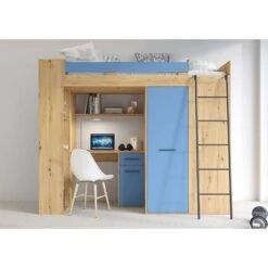 LETTO ARMADIO SCRIVANIA LIBRERIA BAMBINI VERANA P H190x120x236cm BLU ROVERE 11 LETTO ARMADIO SCRIVANIA LIBRERIA BAMBINI VERANA P H190x120x236cm BLU ROVERE -Cameretta Per Bambini 89224217 5