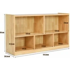 GOPLUS Libreria In Legno, Scaffale Multiuso Portaoggetti Per Giocattoli E Libri, Con 5 Cubi, Adatto Per Camera, Salotto, Stanza Dei Giochi E Scuola, 111,5 X 29,5 X 61 Cm -Cameretta Per Bambini 89371335 2