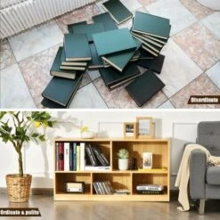 GOPLUS Libreria In Legno, Scaffale Multiuso Portaoggetti Per Giocattoli E Libri, Con 5 Cubi, Adatto Per Camera, Salotto, Stanza Dei Giochi E Scuola, 111,5 X 29,5 X 61 Cm -Cameretta Per Bambini 89371335 5