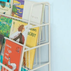 SoBuy Scaffale Bianco Portagiochi Libreria Bambini 4 Scatole In Blu Con Coperchio KMB07-B -Cameretta Per Bambini 8937372 5