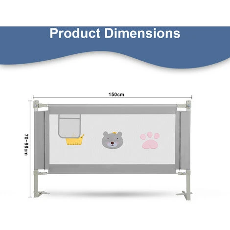 Hengda Sponde Letto Bambini 150 CM Sbarra Letto Bambini Può Sollevamento Verticale Sponda Letto Anti Caduta 4 Hengda Sponde Letto Bambini 150 CM Sbarra Letto Bambini Può Sollevamento Verticale Sponda Letto Anti Caduta - immagine 2