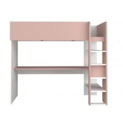 Letto A Soppalco Smith Per Un Bambino Rosa Antico E Bianco Opaco Con Scrivania Rosa Antico E Bianco -Cameretta Per Bambini 90400674 3