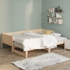 Dormeuse Estraibile In Legno Letto - Letto Per Adulti Massello Di Pino 2x(90x190) Cm -Cameretta Per Bambini 90446581 5