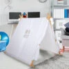 Tenda Per Bambini Da Gioco Per Interni O Esterni Struttura Legno Leggera Bianco -Cameretta Per Bambini 90520235 1