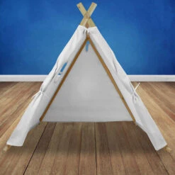 Tenda Per Bambini Da Gioco Per Interni O Esterni Struttura Legno Leggera Bianco -Cameretta Per Bambini 90520235 4