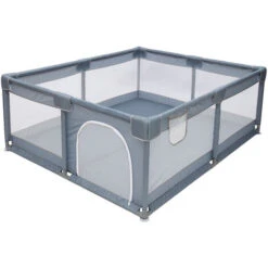 Box Per Bambini Extra Large Per Attività All'aperto E Al Coperto Cortile Per Bambini Con Porta Grigio 180 X 200 X 66 Cm