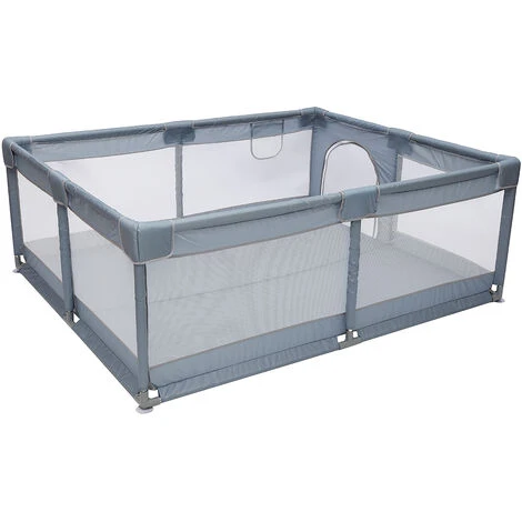 Box Per Bambini Extra Large Per Attività All'aperto E Al Coperto Cortile Per Bambini Con Porta Grigio 180 X 200 X 66 Cm 4 Box Per Bambini Extra Large Per Attività All'aperto E Al Coperto Cortile Per Bambini Con Porta Grigio 180 X 200 X 66 Cm - immagine 2