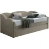 Letto Divano A Scomparsa 2 X 90 X 190 Cm Velluto Beige - LENVIA 2 Letto Divano A Scomparsa 2 X 90 X 190 Cm Velluto Beige - LENVIA -Cameretta Per Bambini 90889041 1