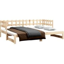 Dormeuse Estraibile 2x(80x200) Cm - Letto Per Adulti In Legno Massello Di Pino BV390837 - BonneVie -Cameretta Per Bambini 91043233 3