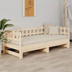 Dormeuse Estraibile 2x(80x200) Cm - Letto Per Adulti In Legno Massello Di Pino BV390837 - BonneVie -Cameretta Per Bambini 91043233 4