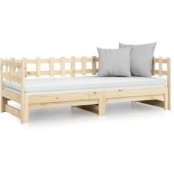 Dormeuse Estraibile 2x(80x200) Cm - Letto Per Adulti In Legno Massello Di Pino BV390837 - BonneVie -Cameretta Per Bambini 91043233 5