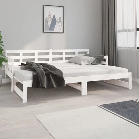 Dormeuse Estraibile - Letto Per Adulti Bianca Legno Massello Di Pino 2x(80x200) Cm BV662460 - BonneVie 5 Dormeuse Estraibile - Letto Per Adulti Bianca Legno Massello Di Pino 2x(80x200) Cm BV662460 - BonneVie - immagine 3