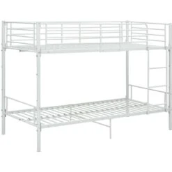 Letto A Castello Struttura Letto - Letto Per Adulti Bianco In Metallo 90x200 Cm BV970269 - BonneVie -Cameretta Per Bambini 91048567 2