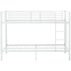 Letto A Castello Struttura Letto - Letto Per Adulti Bianco In Metallo 90x200 Cm BV970269 - BonneVie -Cameretta Per Bambini 91048567 3