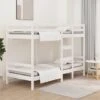 Letto A Castello Struttura Letto - Letto Per Adulti Bianco 90x200 Cm In Legno Massello Di Pino BV954703 - BonneVie 2 Letto A Castello Struttura Letto - Letto Per Adulti Bianco 90x200 Cm In Legno Massello Di Pino BV954703 - BonneVie -Cameretta Per Bambini 91051328 1