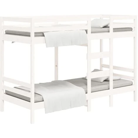 Letto A Castello Struttura Letto - Letto Per Adulti Bianco 90x200 Cm In Legno Massello Di Pino BV954703 - BonneVie 4 Letto A Castello Struttura Letto - Letto Per Adulti Bianco 90x200 Cm In Legno Massello Di Pino BV954703 - BonneVie - immagine 2