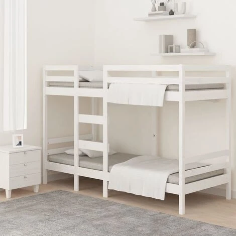 Letto A Castello Struttura Letto - Letto Per Adulti Bianco 90x200 Cm In Legno Massello Di Pino BV954703 - BonneVie 5 Letto A Castello Struttura Letto - Letto Per Adulti Bianco 90x200 Cm In Legno Massello Di Pino BV954703 - BonneVie - immagine 3