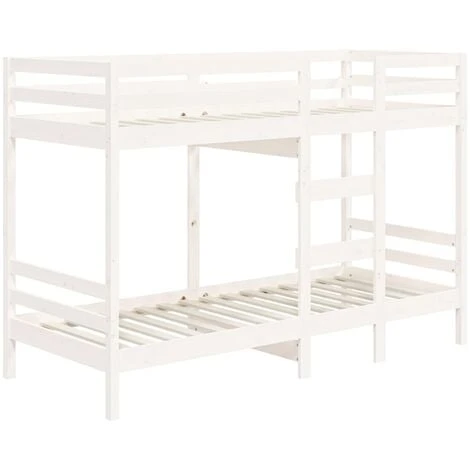 Letto A Castello Struttura Letto - Letto Per Adulti Bianco 90x200 Cm In Legno Massello Di Pino BV954703 - BonneVie 6 Letto A Castello Struttura Letto - Letto Per Adulti Bianco 90x200 Cm In Legno Massello Di Pino BV954703 - BonneVie - immagine 4