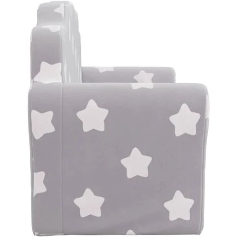 Divano Per Bambini 2 Posti - Divano Relax Sofa Grigio Chiaro Stelle Morbido Peluche BV788152 - BonneVie 6 Divano Per Bambini 2 Posti - Divano Relax Sofa Grigio Chiaro Stelle Morbido Peluche BV788152 - BonneVie - immagine 4