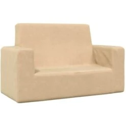 Divano Per Bambini A 2 Posti - Divano Relax Sofa Crema In Morbido Peluche BV556966 - BonneVie -Cameretta Per Bambini 91515300 2
