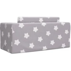 Divano Per Bambini 2 Posti - Divano Relax Sofa Grigio Chiaro Stelle Morbido Peluche BV109928 - BonneVie -Cameretta Per Bambini 91515461 5
