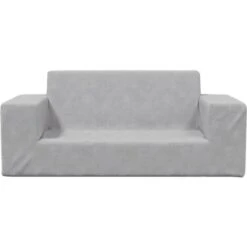 Divano Per Bambini A 2 Posti - Divano Relax Sofa Grigio Chiaro In Morbido Peluche BV902648 - BonneVie -Cameretta Per Bambini 91515711 3