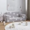 Divano Per Bambini 2 Posti - Divano Relax Sofa Grigio Chiaro Stelle Morbido Peluche BV864141 - BonneVie -Cameretta Per Bambini 91515739 1