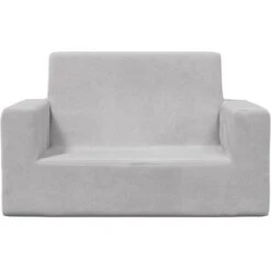 Divano Per Bambini A 2 Posti - Divano Relax Sofa Grigio Chiaro In Morbido Peluche BV505953 - BonneVie -Cameretta Per Bambini 91515780 3