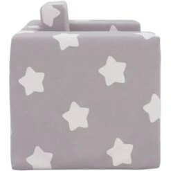 Divano Per Bambini - Divano Relax Sofa Grigio Chiaro Con Stelle In Morbido Peluche BV998119 - BonneVie -Cameretta Per Bambini 91515793 4
