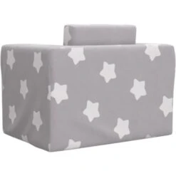 Divano Per Bambini - Divano Relax Sofa Grigio Chiaro Con Stelle In Morbido Peluche BV998119 - BonneVie -Cameretta Per Bambini 91515793 5
